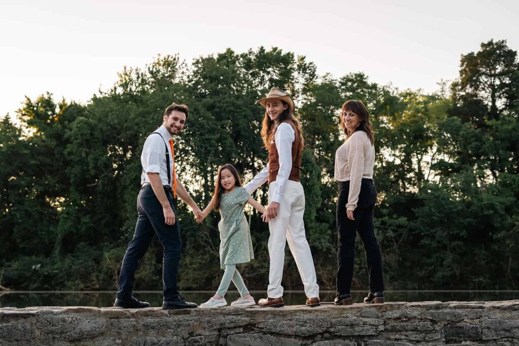 Family enjoying a beautiful outdoor photography session in Nashville, TN
