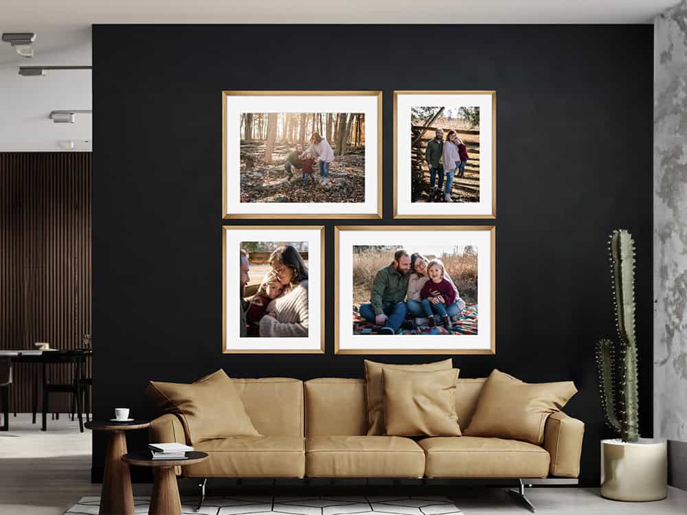 Family photography displayed as heirloom wall art prints